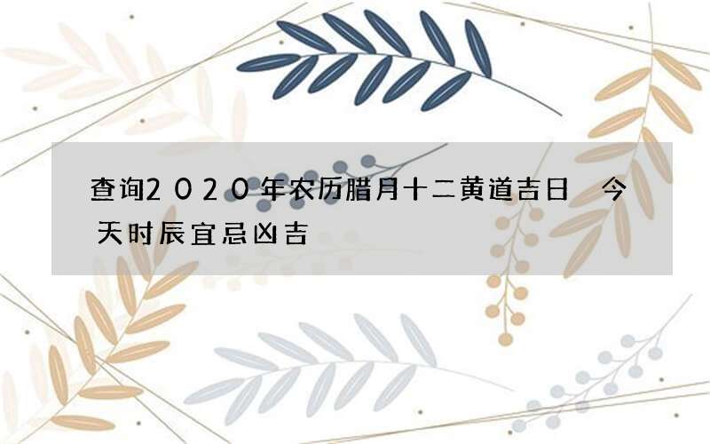 查询2020年农历腊月十二黄道吉日 今天时辰宜忌凶吉